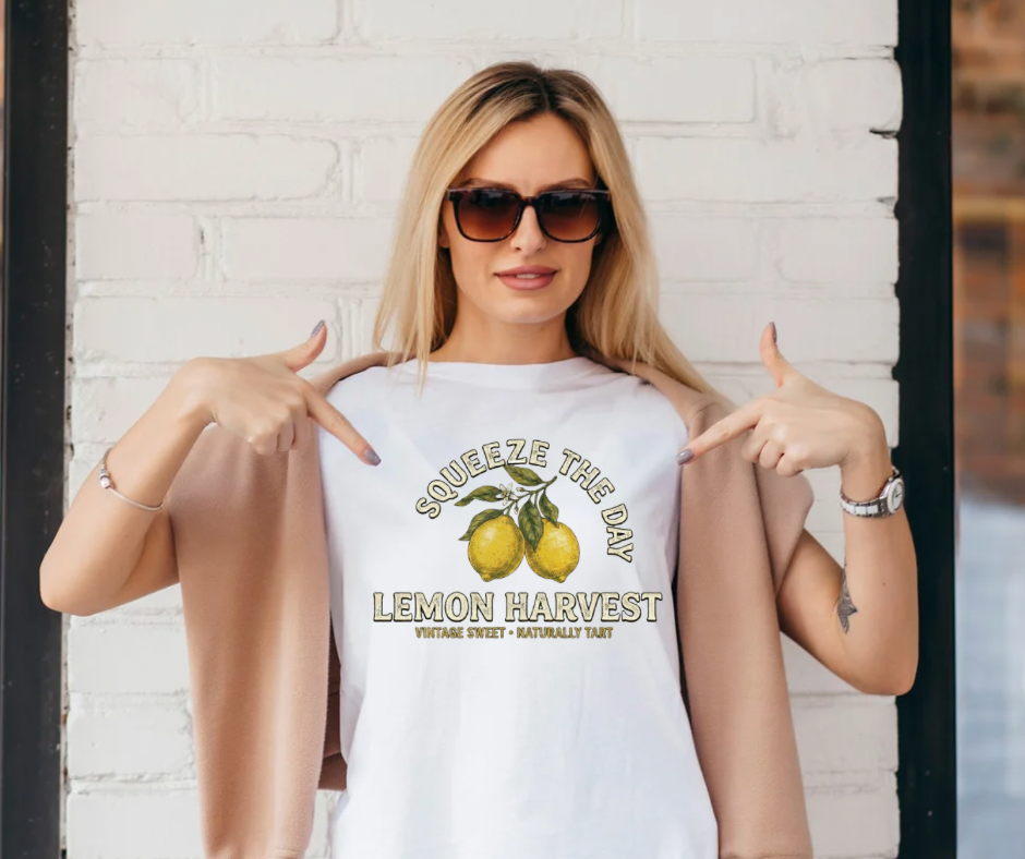 Vintage "Squeeze the Day" Lemon Graphic Tee