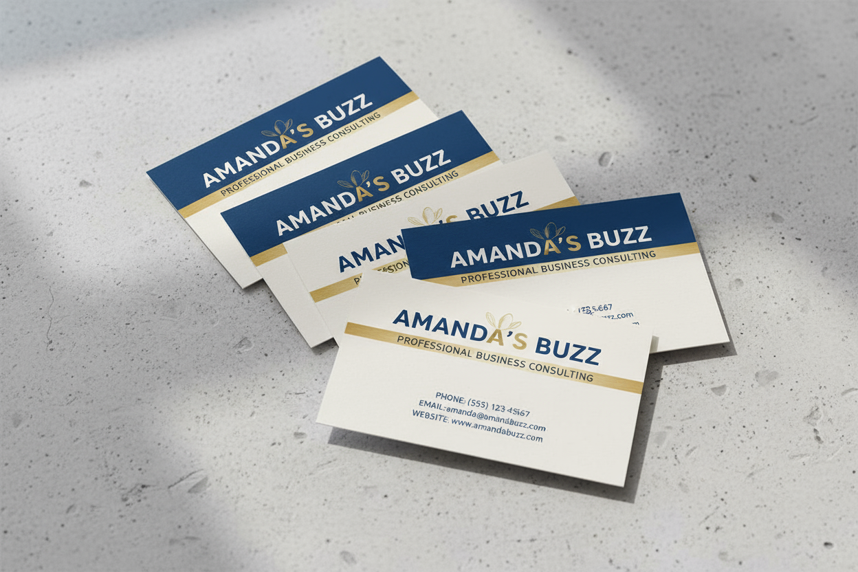 business cards for "amanda's buzz"