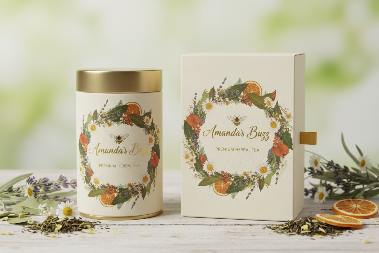 herbal tea from "amanda's buzz"